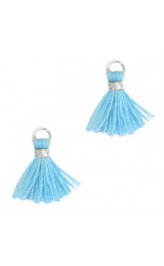 Mini Quaste 1.2cm - Silver-cornflower blue